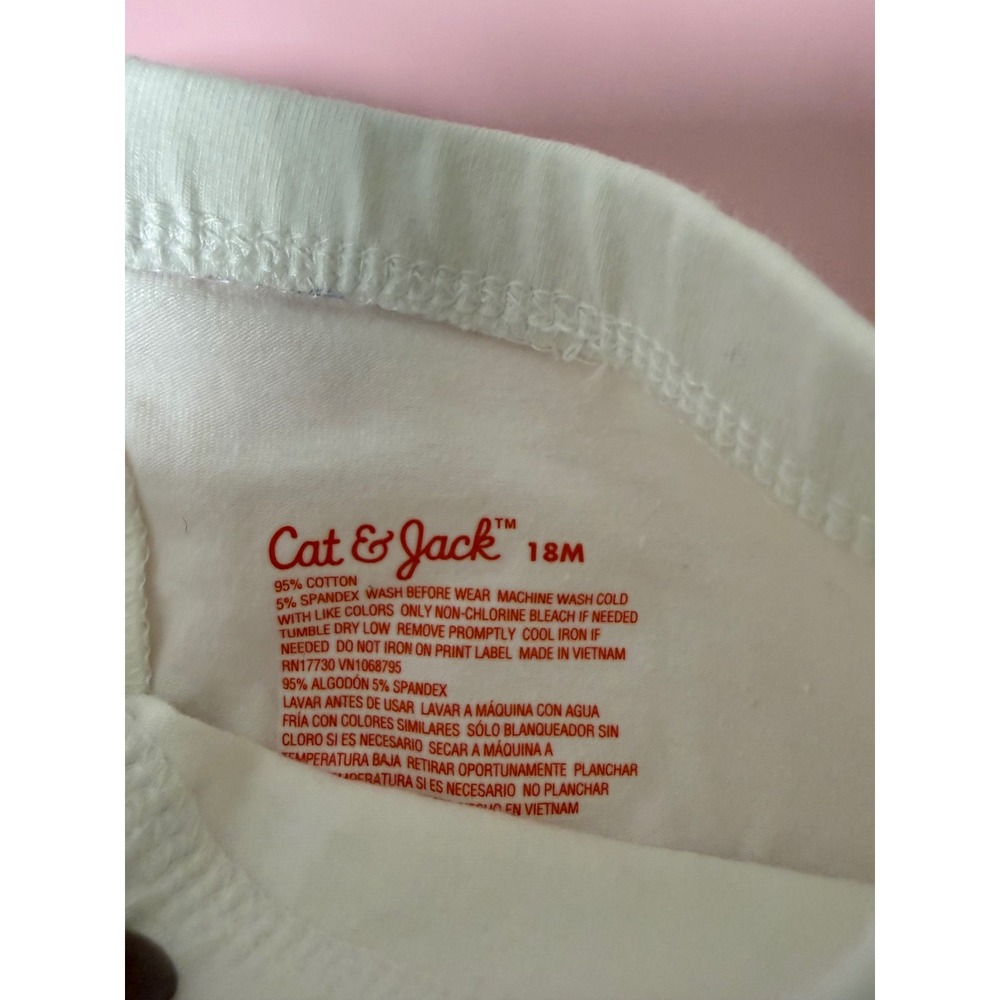 Cat Jack Toddler Girls White Bike Shorts Size 18M Cotton Blend - Picture 3 of 5